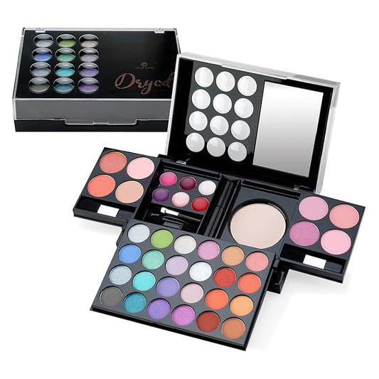 Color Nymph All In One Makeup Palette Set Kit,Portable Travel Makeup Kit for Girls with 24-Colors Eyeshadows Facial Blusher Lip Gloss Pressed Powder Mascara Brushes Mirror