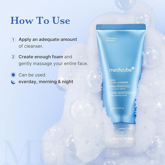 medicube Zero Foam Cleanser for Sensitive Skin - Sebum Control, Moisture Balance, and Pore Minimization | Korean Skincare