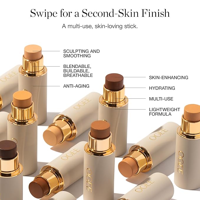 Ogee Sculpted Complexion Foundation Stick (Maple 9.0W - Medium Deep, Golden Bronze Undertones) Full Coverage Foundation Makeup - Instantly Balance & Even Complexion - 70% Organic Ingredients
