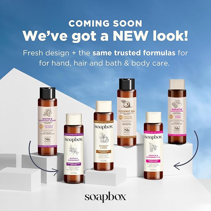 Soapbox Coconut Oil Conditioner, Sulfate & Paraben Free, Silicone Free, Color Safe, and Vegan Hair Conditioner (33.8 Ounces)