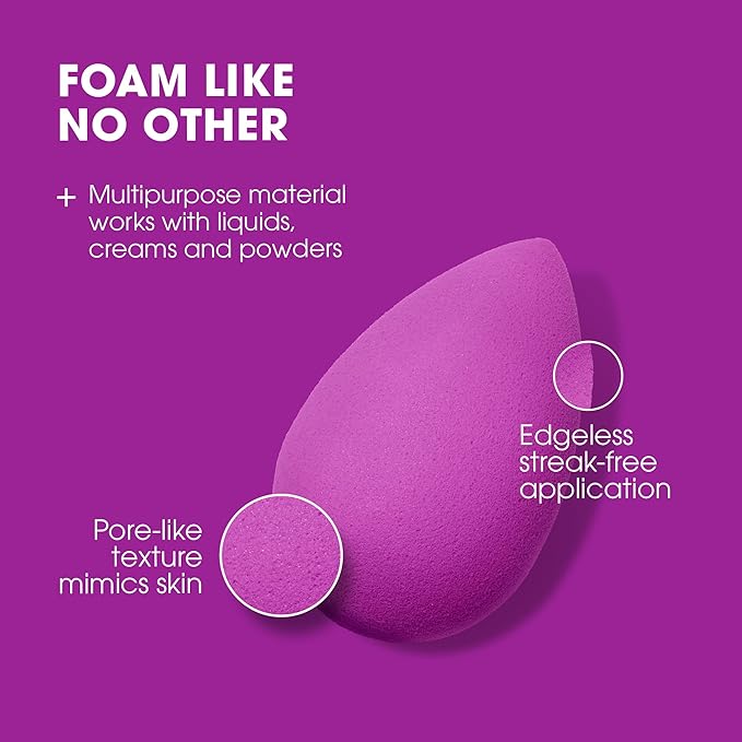 Beautyblender® | Amethyst Beauty Blender Makeup Sponge, Super-Soft Foam Easily Blends Foundations, Powders & Creams, Made in USA, Reusable, Washable, Streak Free Application, Vegan, Cruelty Free