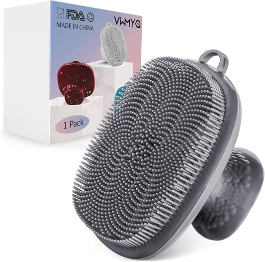 VWMYQ Face Scrubber - Silicone Facial Cleansing Brush for Men - Exfoliating and Cleansing - Waterproof - Gray
