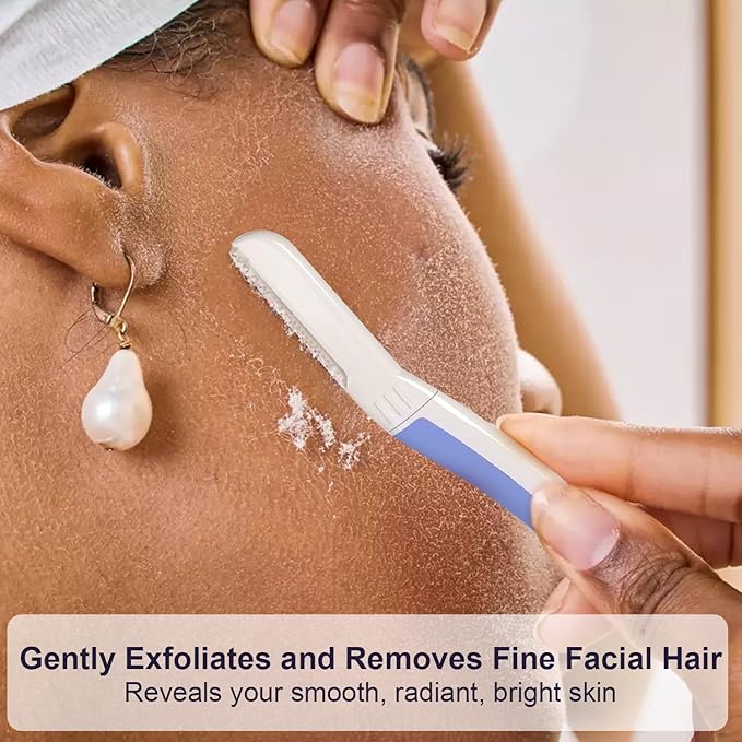 Face Razors for Women, Dermaplane Razor for Women Face, Eyebrow Razor, Dermaplaning Tool, Skin Safe Microblades, Peach Fuzz Remover (9ct, Aegean Frost)