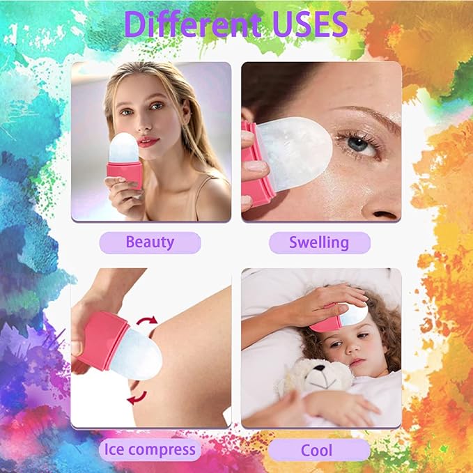 Ice Roller for Face and Eye, Ice face roller,Gua Sha Facial Tools, Facial ice roller, Skin Care Tools,Ice mold for face…(blue-face)