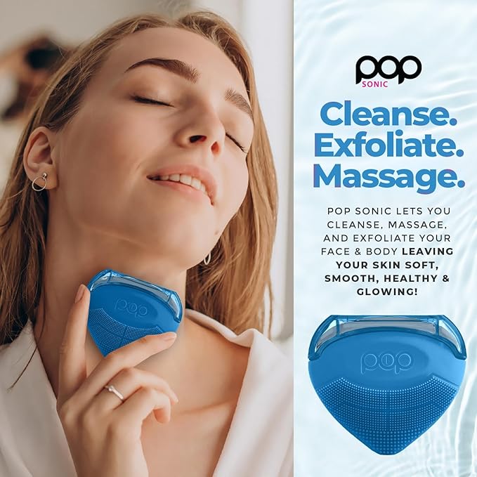 Pop Sonic Strawberry 3 in 1 Skin Exfoliating Cleanser Clean Massage Exfoliate (Blue)