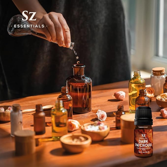 – 5-Year Aged Dark-Patchouli – Premium Essential Oil – Deep, Earthy Aroma | 100% Pure for Aromatherapy, Wellness & Natural Perfumery – DIY | Therapeutic Grade & Vegan – 0.17 fl oz.