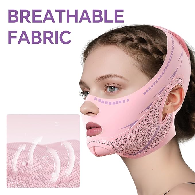 V Line Lifting Mask Chin Strap for Sleeping, V Line Mask, Face Lift Prevent Sagging,Double Chin Reducer,Jawline Shaper,All-Around Coverage, Wrapping and Shaping More Comprehensively.