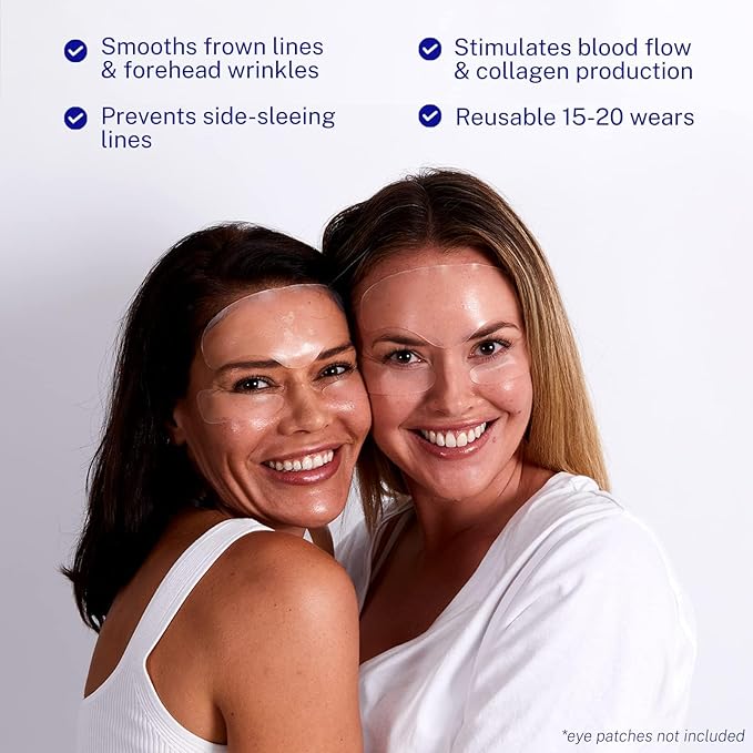 Wrinkles Schminkles Forehead Wrinkle Patches, 1-Pack, Reusable Hypoallergenic Silicone Smoothing Pads for Reducing Frown Lines & Face Lift Overnight