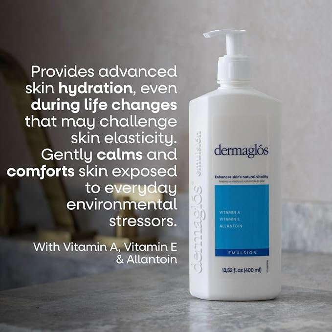 Dermaglos 2-pack Moisturizing Body Lotion for Dry Skin with Extra Vitamin A, Vitamin E & Allantoin | Hydrating & Regenerating formula for Stretch Marks, Tattoos, Scars & Wrinkles | 13.52 Fl Oz.