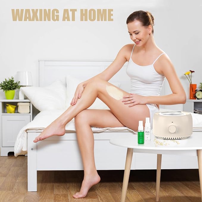 Waxing Kit - TIKESI Wax Warmer for Hair Removal, Hard Wax Kit with 14oz 5 Bags Hard Wax Beans for Full Body, Legs, Face, Eyebrows, Bikini, Brazilian Waxing Kit for Women Men