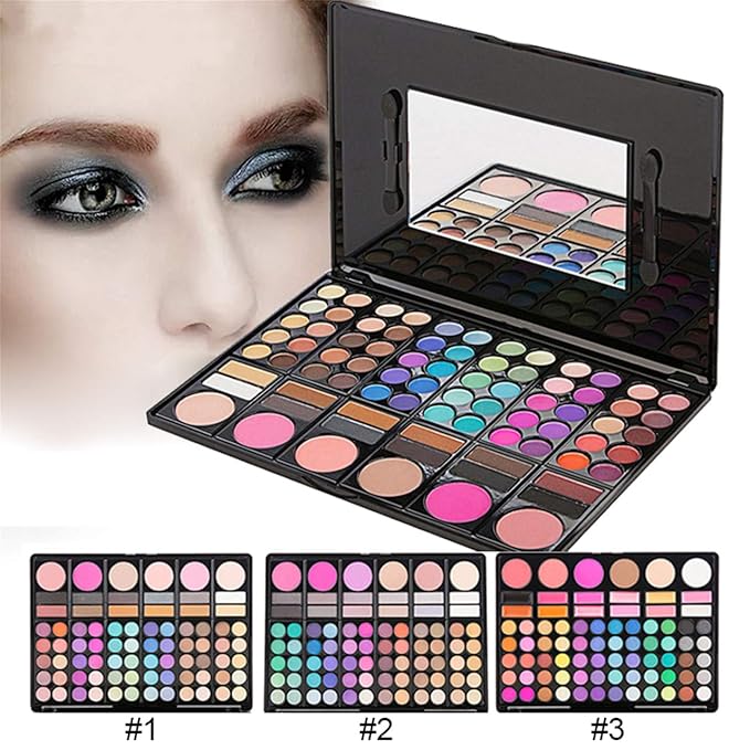 Pro Makeup Gift Set All In One Makeup Palette Cosmetic Contouring Kit 78 Colors Eyeshadow Palette with Blush, Face Powder and Lip Gloss #1 - Ideal Gift for Holiday