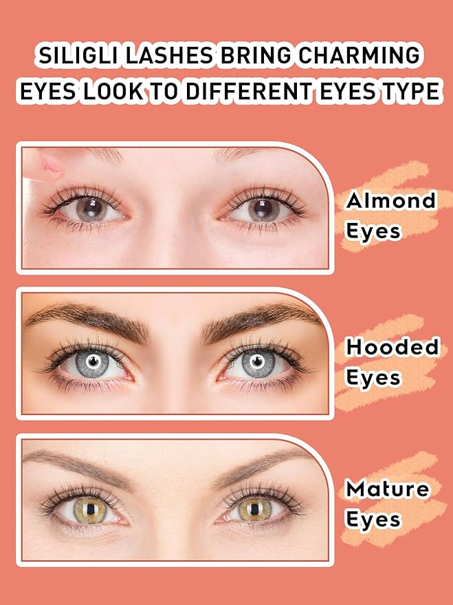 False Eyelashes Natural Look Wispy Lashes 10mm Short Lash C Curl 0.1MM Thin Band Lashes Pack Siligli Fake Eyelash 7 Pair
