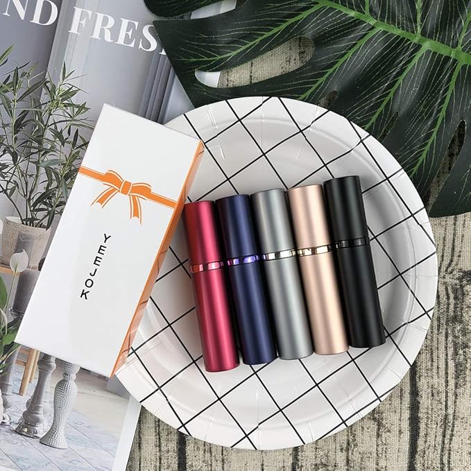 YEEJOK Travel Essentials for Women & Men - Refillable Perfume Bottles, Mini Portable Atomizer Spray Containers, 5ml Bottles for Flying, Purse & Travel Essentials