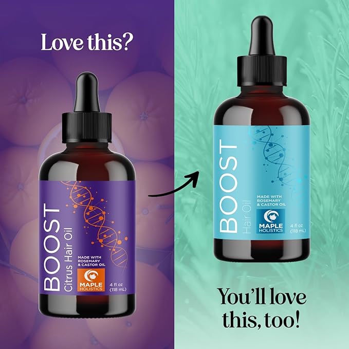 Volumizing Rosemary Hair Oil Serum - Moisturizing Scalp and Hair Oil for Men & Women Infused with Amla Black Castor Pumpkin Argan & Jojoba - Lightweight Hydrating Vegan & Color Safe (Citrus Scent)