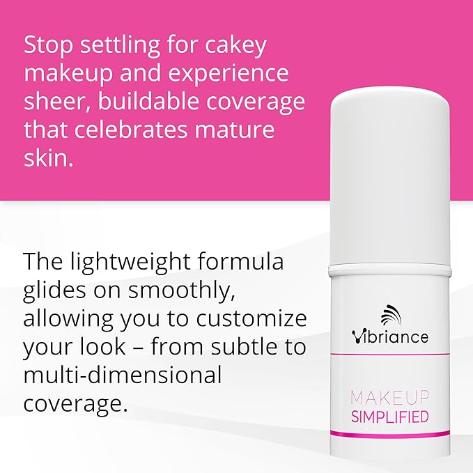 Vibriance Complexion Sticks - Foundation for Mature Skin - Sheer, Buildable Coverage Face Makeup Foundation for Older Women - 3-in-1 Base, Contour, Concealer - Beige