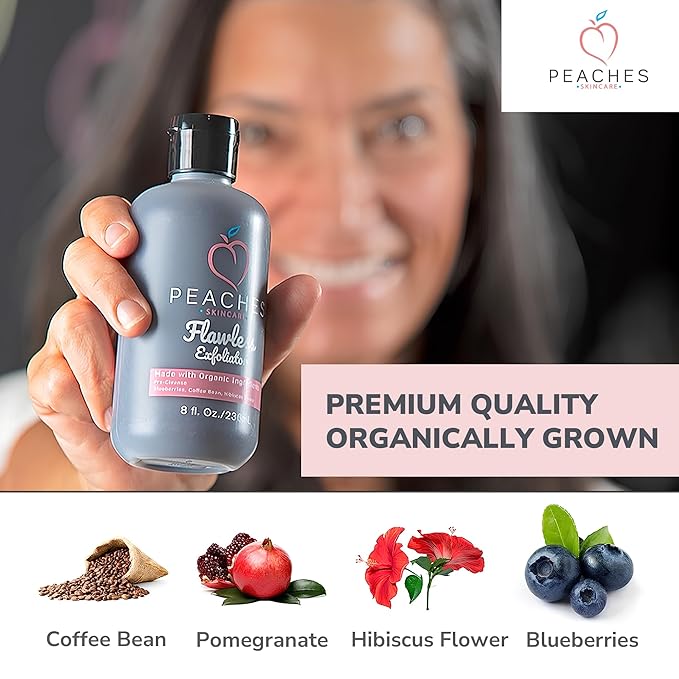 Vegan Face Exfoliator Scrub – Gentle Daily Facial Scrub with Blueberry, Coffee Bean, and Vitamin C – Face Exfoliant for Smooth, Radiant Skin – Flawless Exfoliator (8 oz)