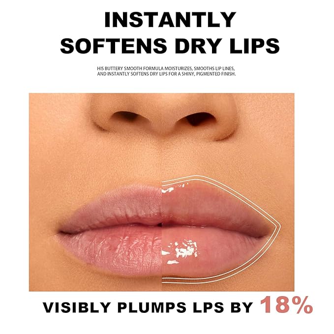 Lip Balm Click Slick, Honey Melting Lip Glow Oil, Moisturizing and Long-lasting Lip Plumper, Non Sticky Lipstick with Coconut Oil (07 Raspberry)