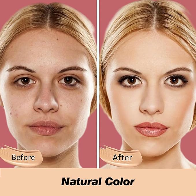 Beauty Cream EXO TOO Foundation, Beauty Cream Makeup Base, Moisturizing, Long Lasting Matte Air Cushion CC Cream Concealer with Two Mushroom Head Sponges