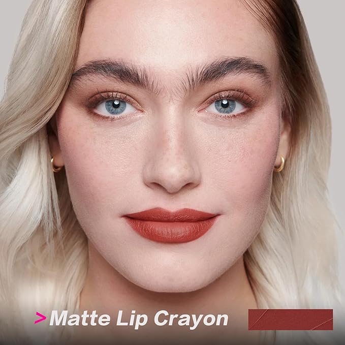 FOCALLURE Ultra Chic Matte Lipstick,Rich Vitamin E Lip Crayon,Lightweight Matte Color without Drying or Fading,Long Lasting Waterproof Lips Makeup,AUBURN