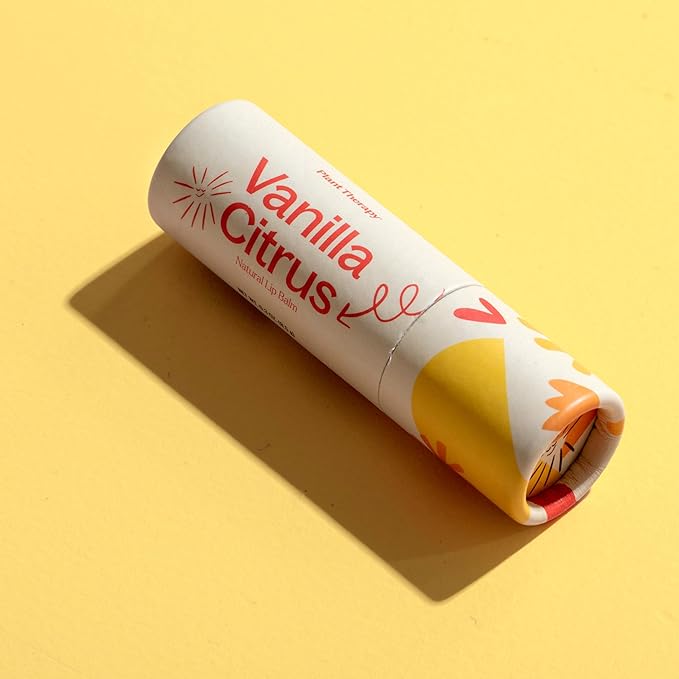 Plant Therapy Vanilla Citrus Natural Lip Balm 0.3 oz (8.5 g) Simple, Natural Ingredients & Packaged in Eco-Friendly Recyclable Cardboard
