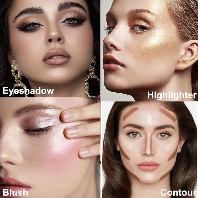 Large Eyeshadow Palette for Makeup Beginners, DE'LANCI Big Colorful All In One Makeup Palette for Stage Makeup, Blush Highlighter Contour Full Highly Pigmented Makeup Pallet Teen Holiday Gifts