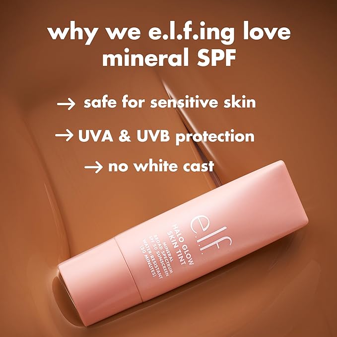 e.l.f. Halo Glow Skin Tint SPF 50, Tinted Moisturizer For Light, Buildable Coverage, Creates A Natural Glow, Vegan & Cruelty-Free, 1 Fair Neutral