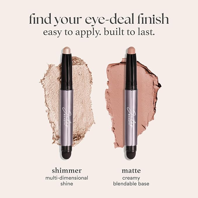 Julep Eyeshadow 101 Cream-to-Powder Waterproof Shadow Stick – Rainstorm Shimmer – Long-Lasting, Crease-Proof, Deep Silver Shimmer Cream Eyeshadow with Built-in Smudger