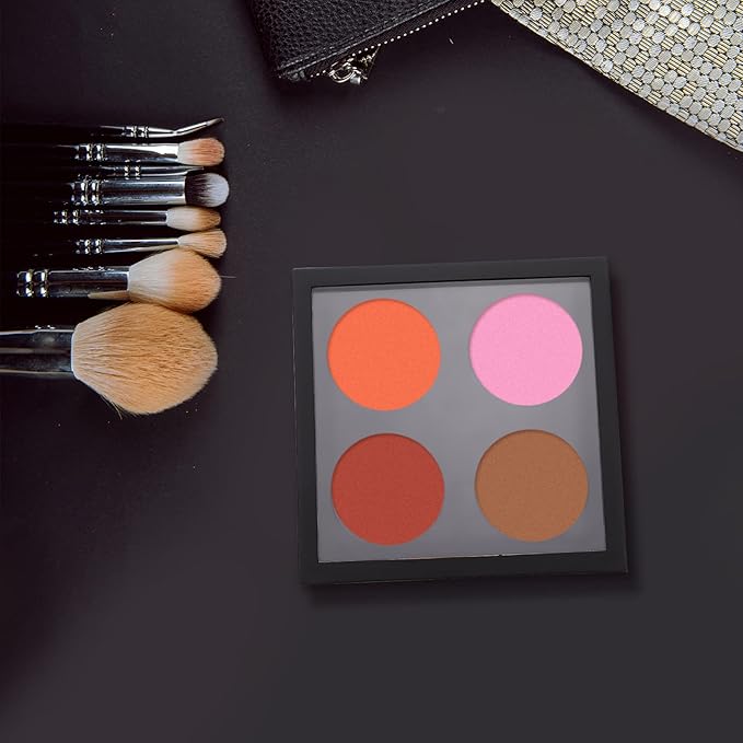 Metal Tray 5 Pcs Empty Magnetic Makeup Containers Eyeshadow Plates with 4Grids Cosmetics Storage Organizer for Eyeshadow Lipstick Blush Powder Pigment Makeup Pallet