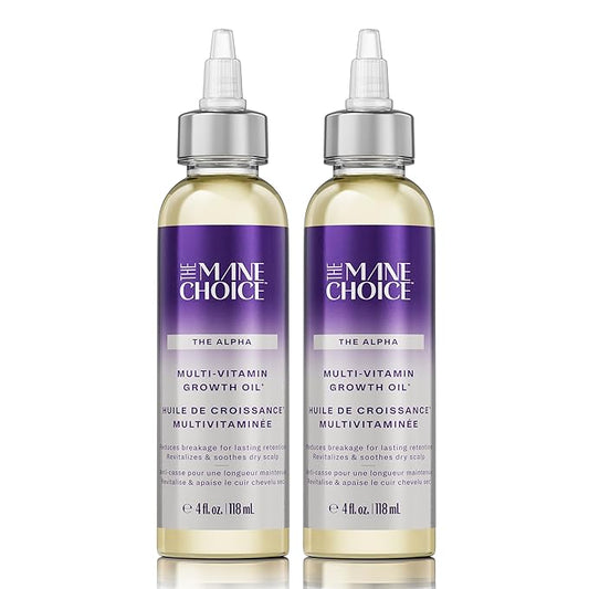 The Mane Choice Alpha Multi-Vitamin Scalp Nourishing Hair Growth Oil, Helps Stimulate, Revitalize & Soothe, Scalp Oil with Biotin, & Vitamin C, 4 oz, Pack of 2