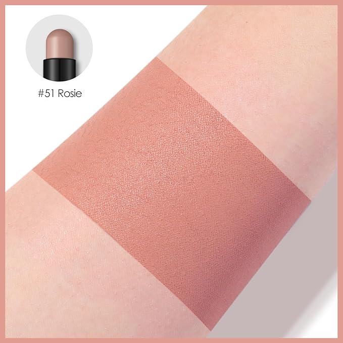 FOCALLURE Shimmer and Matte Cream Eyeshadow Stick,Smooth Brilliant Eye Brightener Pencil for Women,Long Lasting Waterproof Eye Shadow and Liners Makeup,Rosie