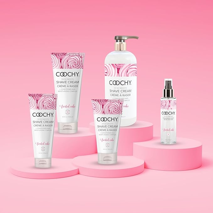 Coochy Shave Cream - Moisturizing Shave Lotion - Gentle Intimate Shaving Cream - For Bikini Area, Underarms, Legs & More - Rash-Free, Hydrating Formula - 32 oz, Frosted Cake