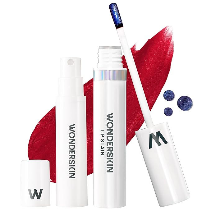 Wonderskin Wonder Blading Lip Stain Peel Off and Reveal Kit - Long Lasting, Waterproof Red Lip Tint, Transfer Proof Natural Lip Stain Kit (Divine)