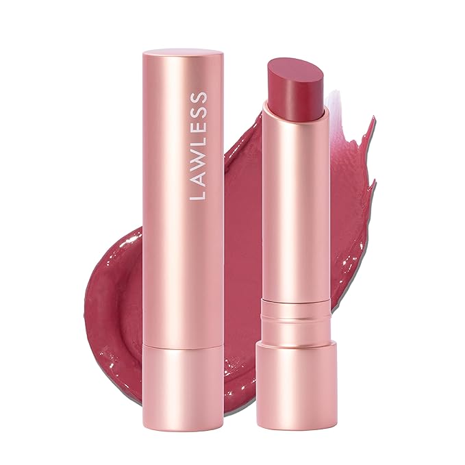 LAWLESS Forget the Filler Lip Plumping Line Smoothing Tinted Balm, Lover, Pink, 0.09 Ounce / 2.9 g