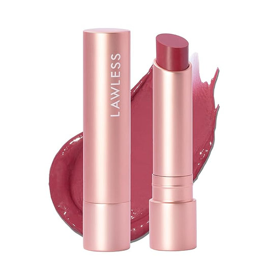 LAWLESS Forget the Filler Lip Plumping Line Smoothing Tinted Balm, Lover, Pink, 0.09 Ounce / 2.9 g