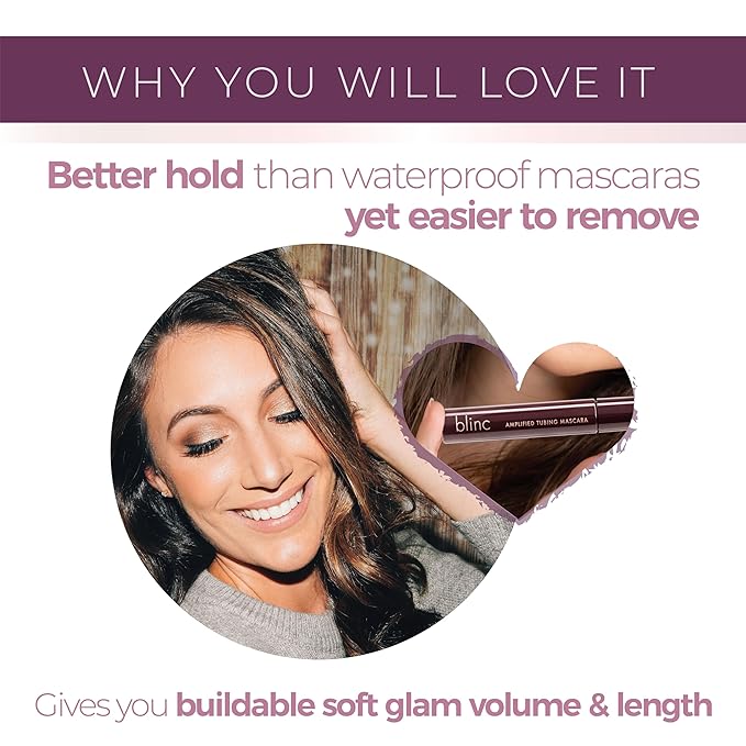 Blinc Amplified Tubing Mascara, Ultra-Longwearing Washable Mascara