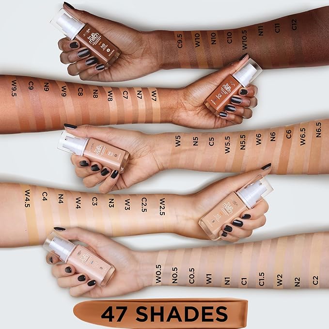 L'Oreal Paris True Match Super-Blendable Foundation, Medium Coverage Liquid Foundation Makeup, N7, Medium Deep, 1 Fl Oz