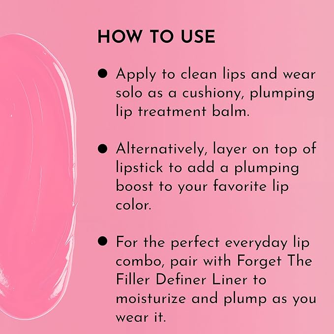 Lawless Forget the Filler Lip Plumping Line Smoothing Tinted Balm - Baby Doll - Premium Tinted Lip Balm with Natural Ingredients to Plump and Smooth Lips for a Firmer, Fuller Look - 0.09 oz