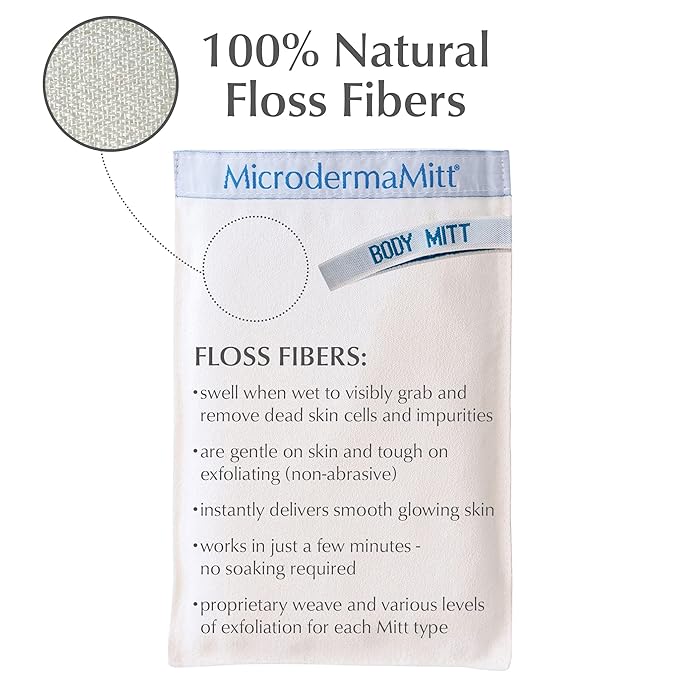 MicrodermaMitt Deep Exfoliating Mitt for Shower - Premium Dead Skin Remover & Exfoliator Body Scrubber - Turkish Kese Glove for Keratosis Pilaris - Natural Skin Care for Smooth, Radiant Results