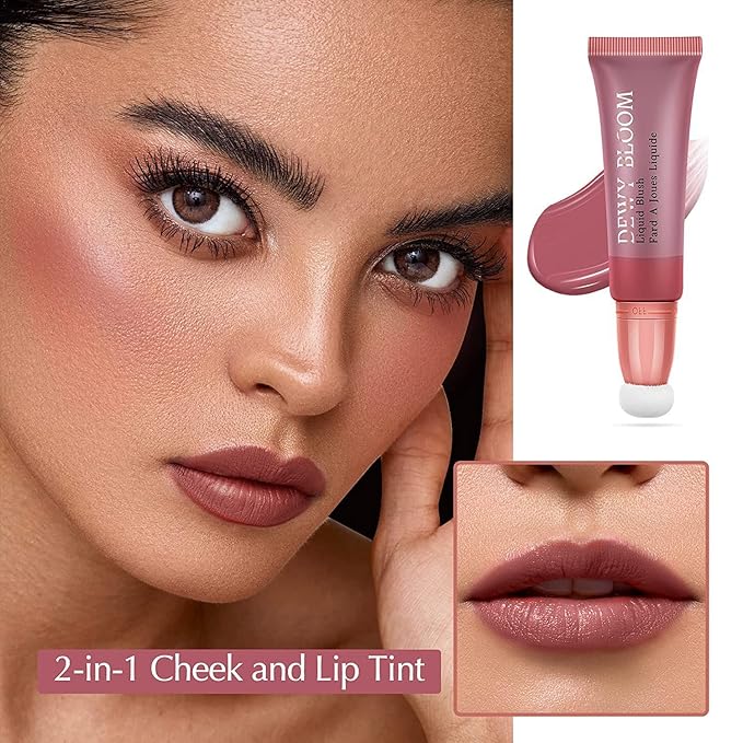 3 Color Blush Beauty Wand, Soft Matte Lightweight With Cushion Applicator Creamy Natural Shimmer Blendable Face Blush. (103# Rosa-Cool Pink+104# Cheery-Dark Rose+105# Ardour -Terracotta)