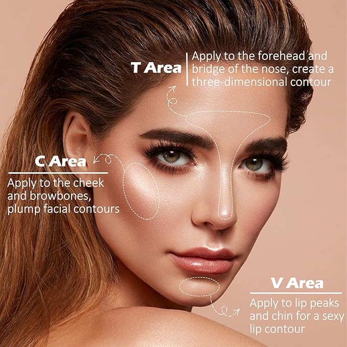 Erinde White Purple Shimmer Glitter Highlighter Highlight Makeup Contour Powder, Silver Highlighter Face Illuminator Highlighter, Highlighter Makeup iluminadores Illuminator for Face Body Cheek