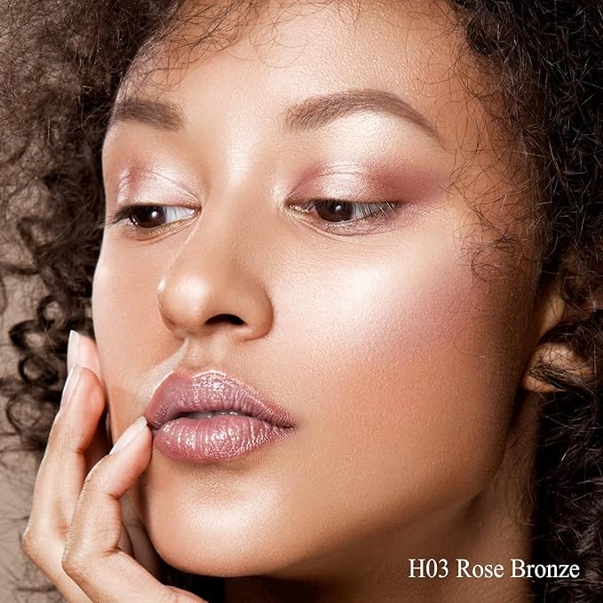 Dewy Highlighter Makeup, Highlighter Makeup Stick for Face and Body, Radiant & Shimmer Glow, Buildable Color for All Day | Vegan & Cruelty-Free | Rose Bronze Gold 15g/0.53fl.Oz