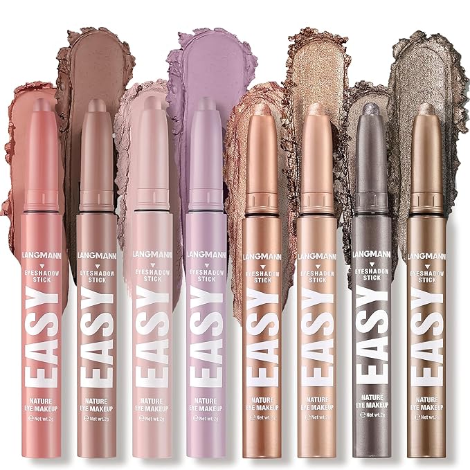 Jolilab Eyeshadow Stick Set, 8 Colors Matte Professional Bright-Colored Contouring and Highlight Eyeshadow Stick, Cream Waterproof Long Lasting High Pigmented Eye Shadow. (8, Set G)