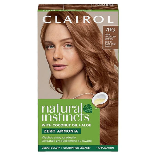 Clairol Natural Instincts Demi-Permanent Hair Dye, 7RG Dark Rose Gold Blonde Hair Color, Pack of 1