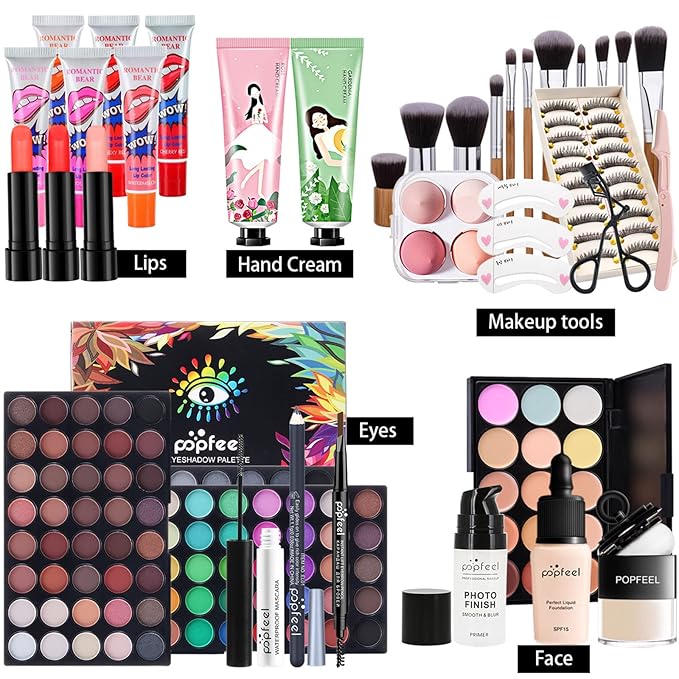 Professional Makeup Kit for Women Full Kit, Makeup Set Cosmetic Make Up Kit with Makeup Bag Include Eyeshadow Palette Makeup Brushes Set Lipstick Lip Gloss Foundation Concealer