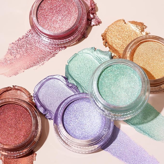 Oulac Pink Cream Eyeshadow also for Highlighter Large Capacity Highly Pigmented Eye Shadow Waterproof &Long Lasting with Moisturizing Formula, Shimmer Glitter Eye Makeup. 6g.(18)