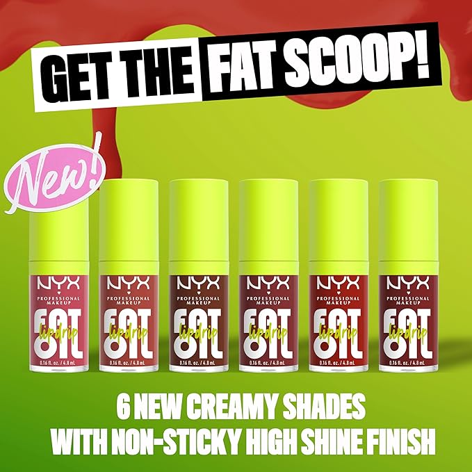 NYX PROFESSIONAL MAKEUP Fat Oil Lip Drip, Moisturizing, Shiny and Vegan Tinted Lip Gloss - Chillin Like a Villain (Pale Dusty Rose)