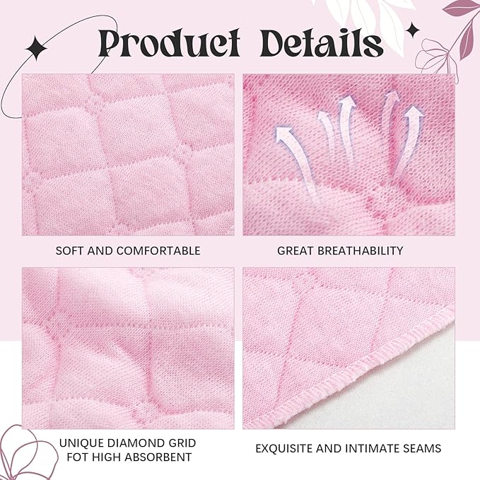 Toulite 10 Pcs Cotton Bra Liners 3 Layer Rectangle Under Bra Pads Sweat Liners for Women Sweating Supplies