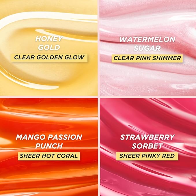 Gisou Honey Infused Hydrating Lip Oil, Nourishing Moisturizer for Dry Lips, High Shine, Smooth Finish, Clear Golden Glow, Fresh Honey Scent, 8ml