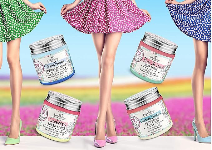 Bella & Bear Tropical Travel Pack, Self Care Kit, Includes Cruelty Free Shampoo, Conditioner, Body Scrub, Face Mask,1oz, Pack of 4