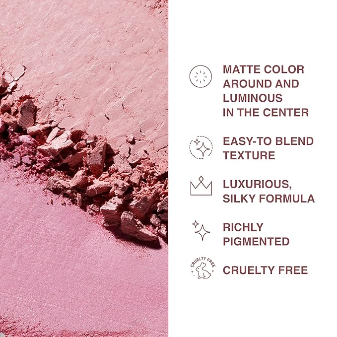 Blush Duo Aureole - High Pigmented Pink Blush for Cheeks - Blush Powder with Matte Finish - Easy-to-Blend Texture - Mix or Use Separately, 0.53 Oz